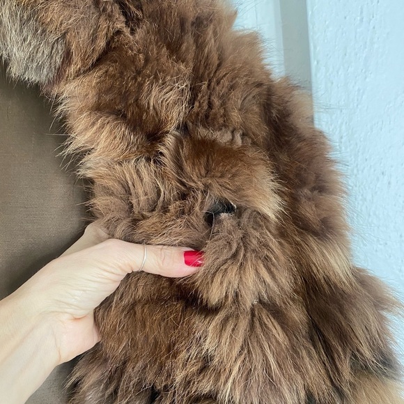 Vintage Real Brown/Tan Fur Jacket Women's Large - Picture 6 of 12